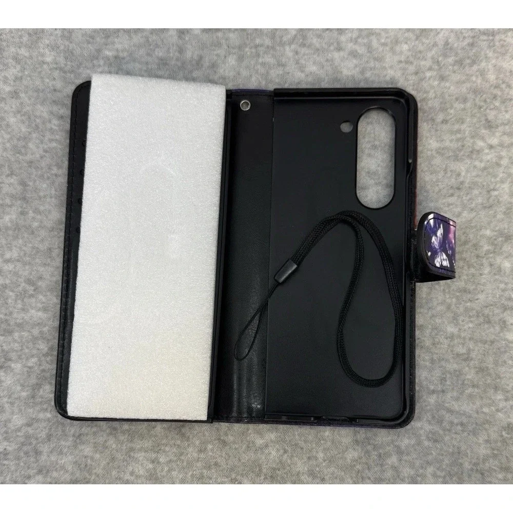 Phone Case Samsung Galaxy Z Fold 6 Case Hinge Cover Butterfly Wallet Phone Case
